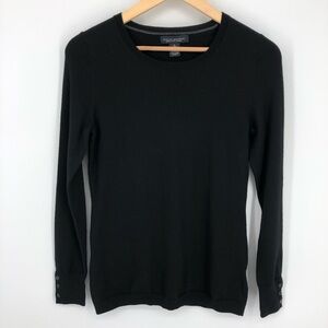 Banana Republic Womens Extra Fine Merino Sweater Size S Black Classic‎ Capsule